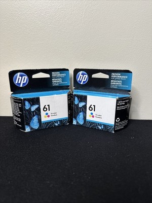 Lot Of 2 New Genuine HP 61 Tri- Color Ink Cartridges set~proven performance