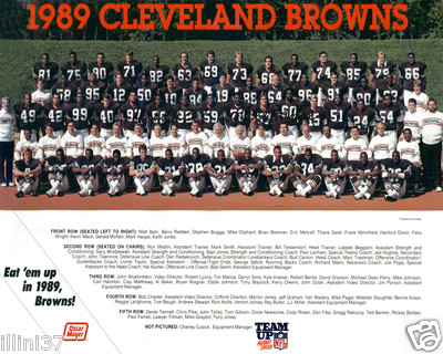 1989 CLEVELAND BROWNS 8X10 TEAM PHOTO NEWSOME MATTHEWS BYNER METCALF DIXON