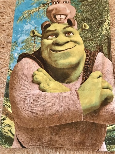 Shrek The Third 2006 Beach Towel 27” X 55” Donkey Puss Boots - Picture 3 of 5