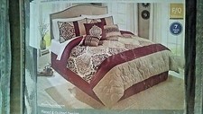 Better Homes  Gardens 7 Pc Pillows Shams Bedskirt Comforter Set Sz Full/Queen