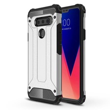 Funda blindada híbrida de doble capa a prueba de polvo premium a prueba de golpes para LG V40 ThinQ