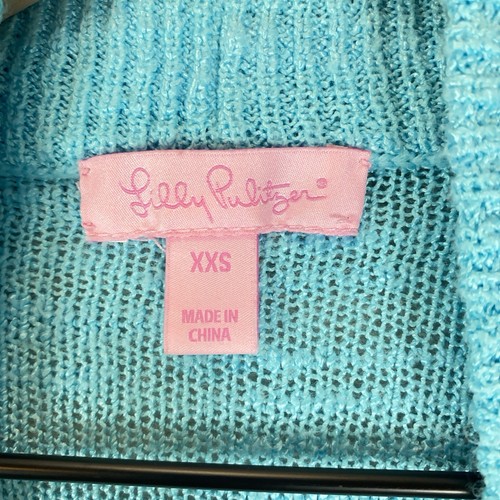 LILLY PULITZER Amalie Cardigan Size XXS Open Front Long Sleeve Blue Knit - Picture 2 of 6