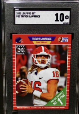 TREVOR LAWRENCE SGC 10 GEM MINT 2021 LEAF PRO SET ROOKIE FOOTBALL