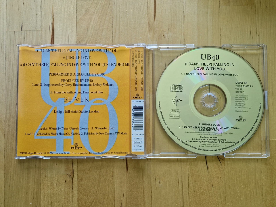 UB40: FALLING IN LOVE WITH YOU (Maxi-Single von 1993 mit 3 Tracks) neuwertig - Bild 2 von 2