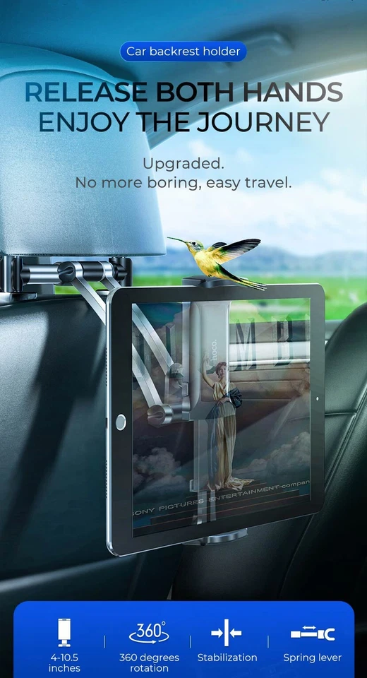 Universal 360° Car Headrest Seat Back Mount Holder for Phone iPad and Tablets Mo - Image 2 of 4