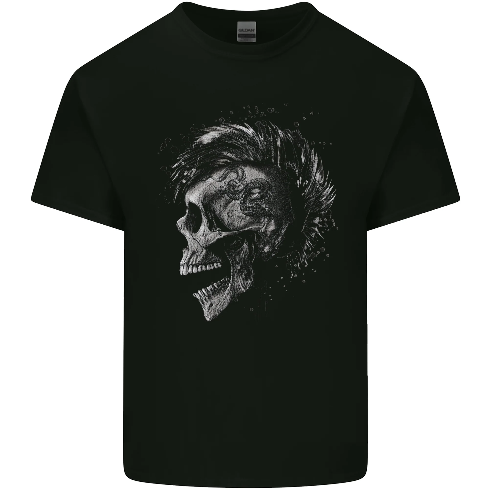 Punk Rock Skull With Tattoos skull Music Mens Cotton T-Shirt Tee Top
