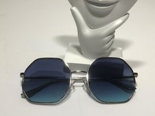 Retro Oversized Octagon Vintage Silver Metal Designer Fashion Sunglasses