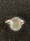 Beautiful S/S Rodium Plated Ethiopian Fire Opal Ring  With Double Halo — photo 5