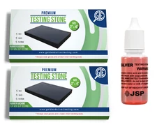2 JSP 2''x4'' Scratch Stones  + 1 bottle of Silver JSP test solution Jewelry