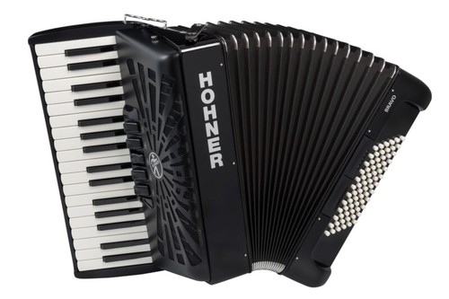 Hohner Bravo III 72 Chromatic Piano Key Accordion - Jet Black- NEW - Picture 3 of 3