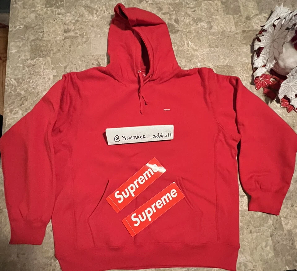 Sweat à capuche Supreme Small Box Logo Rouge FW21 Neuf Réel