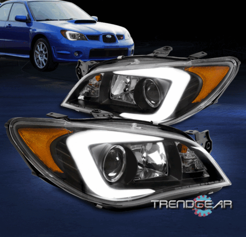 For 2006-2007 Subaru Impreza LED Tube Halogen Projector Headlight Headlamp Black - Picture 1 of 10