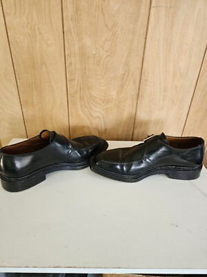 Santoni Black Leather Single Buckle Dress Shoes 5413 01 F 8 Triple Sole Santoni Black Leather Single Buckle Dress Shoes 5413 01 F 8  main image 4