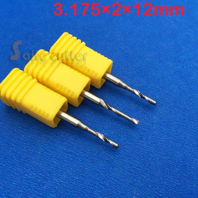 5-Piece High Quality Single Flute Spiral CNC Router Bits - 1/8" (3.175mm) X 6mm For Aluminum & Copper