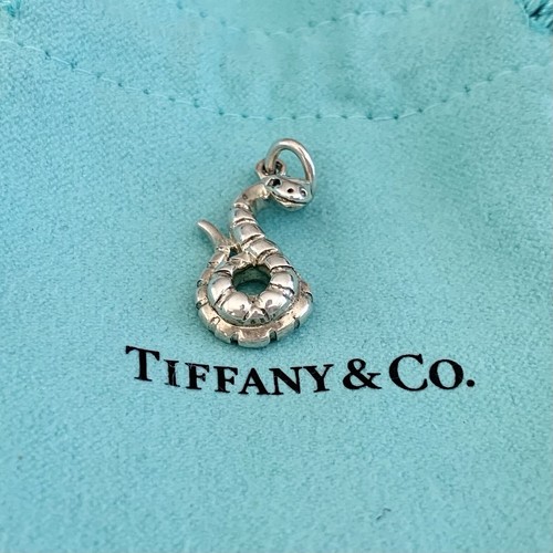 Tiffany & Co. Silver Paloma Picasso Zodiac Horoscope Snake w/ Enamel Eyes Charm - Picture 4 of 8