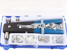 86PCS Pop Rivet Gun Riveter Set Gutter Repair Heavy Duty Steel Blind Rivets USA