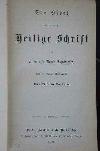 Antique 1889 Embossed Leather German Bible Lutheran Die Heilige Schrift w Maps - Picture 9 of 12