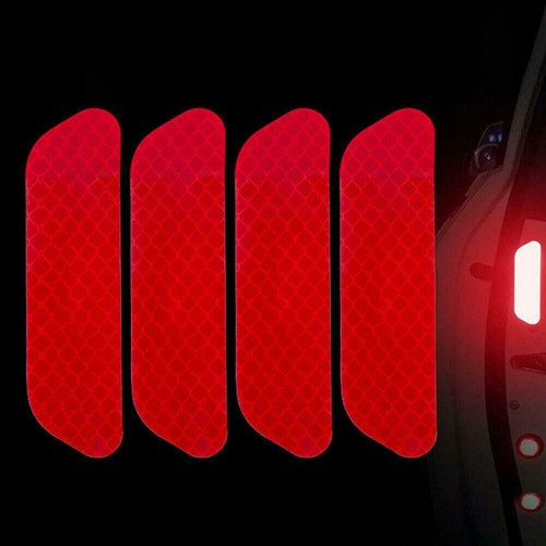 4x Red Reflective Strip Car Door Handle Safety Warning Tape Sticker Accessories - Picture 14 of 19