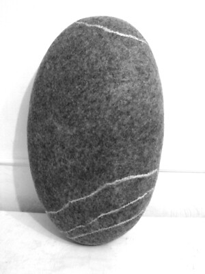 Fitness Pillow Functional Oblong Oval Gray Cushion 19*11*6inch Soft Wool Stone