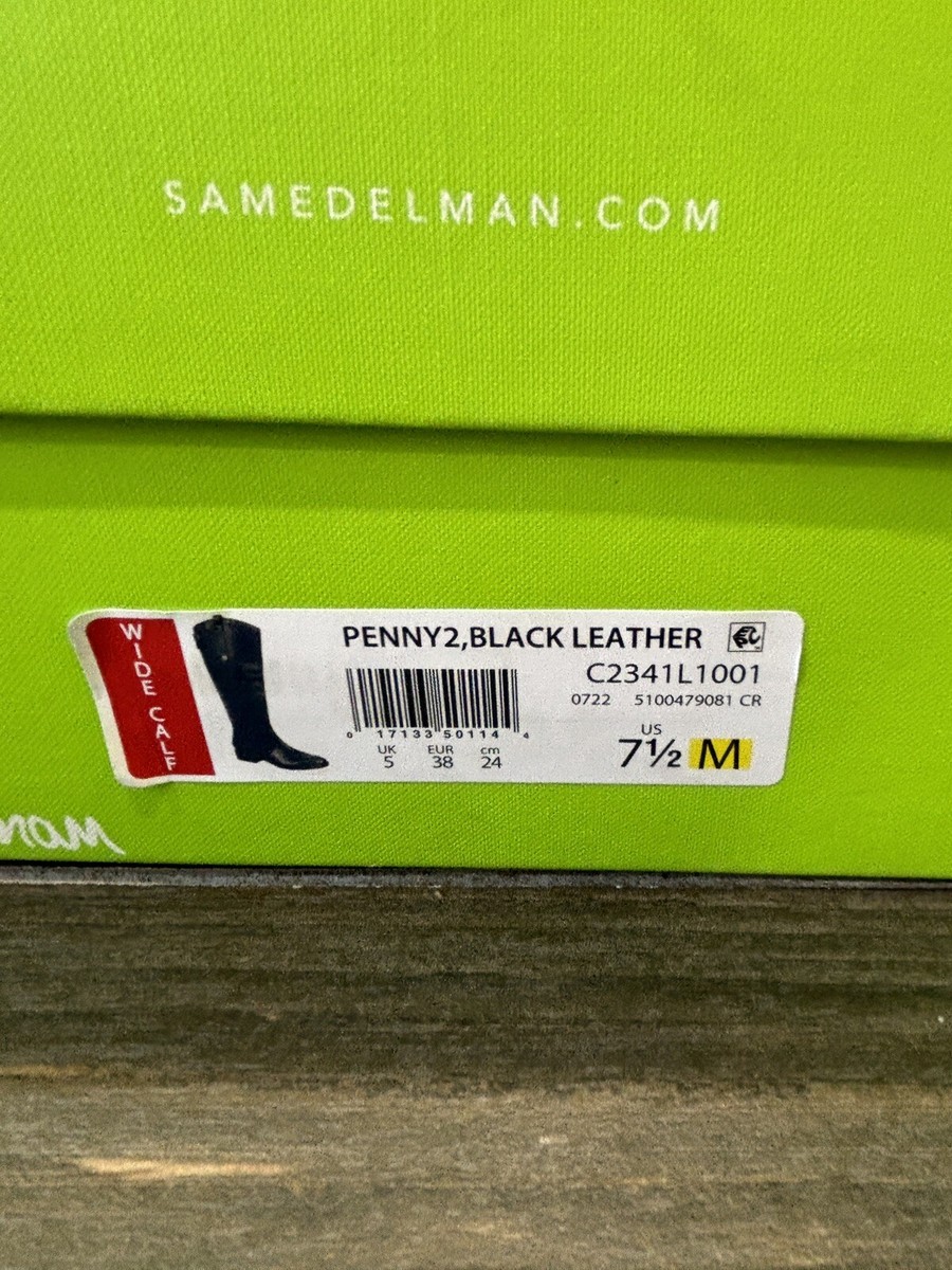 SAM EDELMAN PENNY 2 BLACK BOOTS 7.5 WIDE CALF NEW IN BOX | eBay