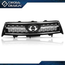 Black Front Bumper Grille Assembly w/Chrome Trim Fit For 2009-2012 Toyota RAV4