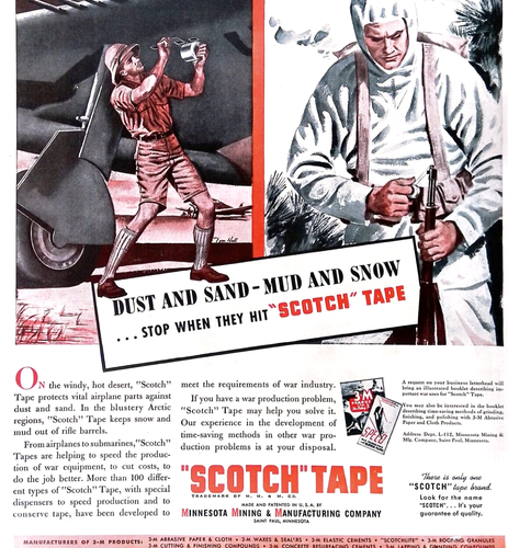 1942 Print Ad Scotch Tape Meeting the Needs of War Industry WWII 11x14 Patriotic - Imagen 3 de 3