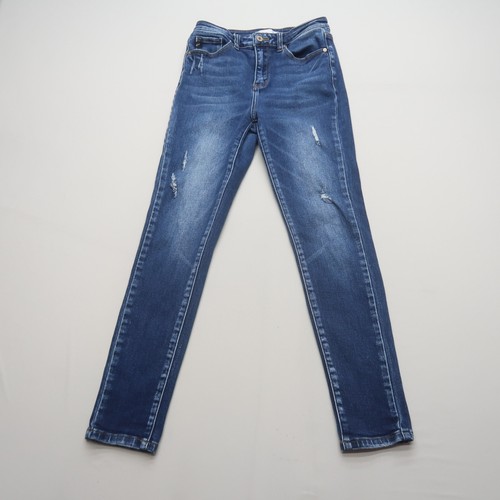 KanCan Skinny Jeans Größe 27 dunkle Waschung distressed Stretch 27,5" Schrittlänge