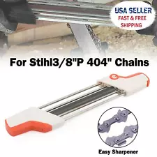 2 in 1 Easy Chainsaw File Chain Sharpener Kits 7/32 5.5mm For Stihl 3/8"P 404"