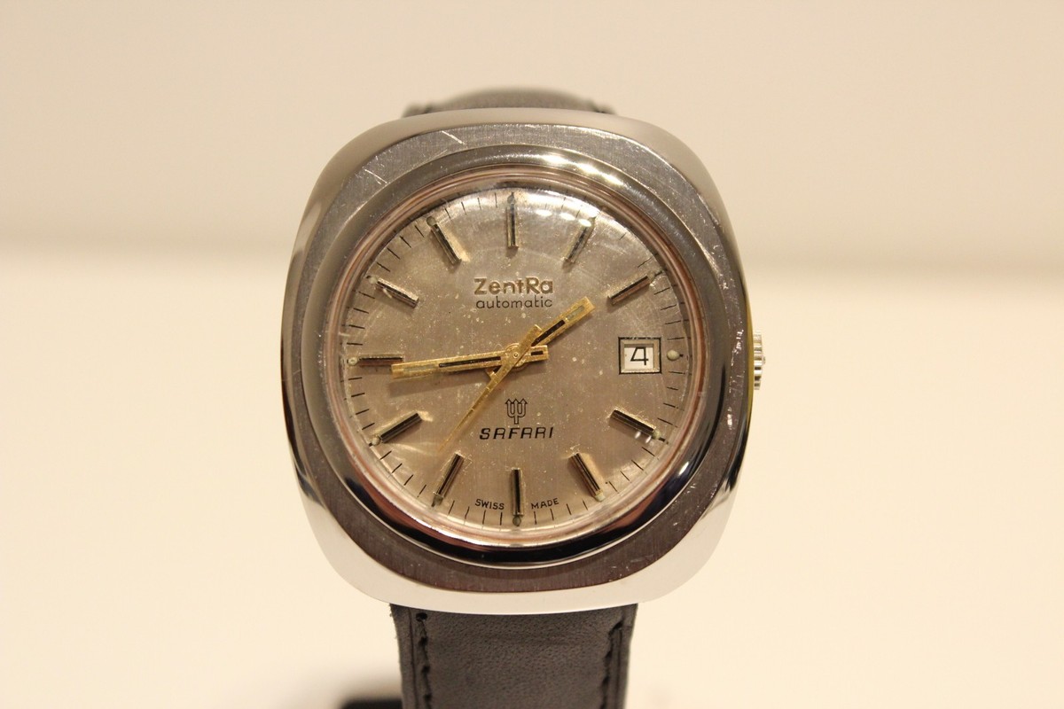 VINTAGE RARE STAINLESS STEEL MEN'S SWISS AUTOMATIC WATCH 
