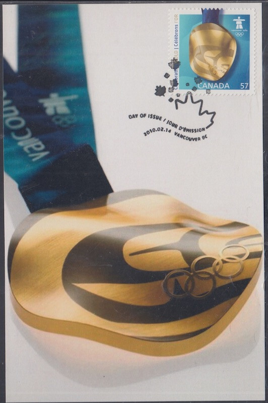 CANADA Sc # 2371.1 MAXICARD w/GOLD MEDAL OLYMPIC STAMP | eBay