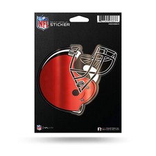 Cleveland Browns Logo Metallic Die-Cut Decal 4x5 Inches Free Ship Car Window