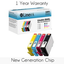 New Gen 4 Pack 564XL Ink Cartridge Set for HP Photosmart 5515 5520 7510 Printer