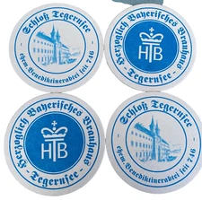 Vintage Lot 4 German Beer Bier Coasters HTB Bayerisches Brauhaus Old Stock 746