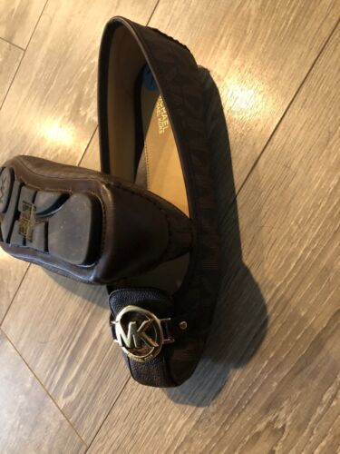 Michael Kors Lillie Moc Moccasin MK Mini Logo Hardware Flats Brown Size 9 - Picture 3 of 3