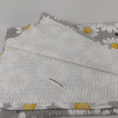 6 Set Towels (2) Bath (2) Hand (2) Tip Deborah Connolly Flowers Daisy Bee Gray - Picture 4 of 17