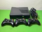 Microsoft Xbox 360 S 4Gb Console - Black (1439) with 3 controllers