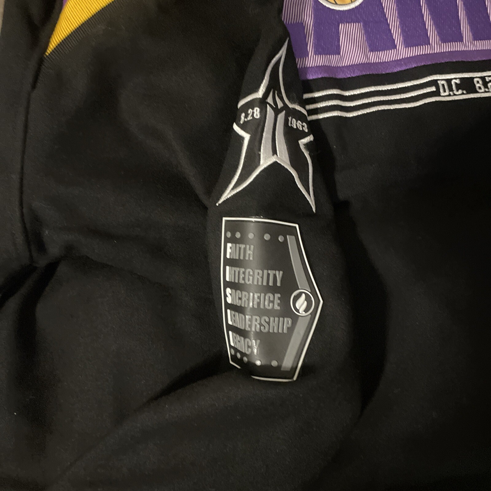 los Angeles Lakers Black FISLL Black History Collection Full Snap Jacket Size L
