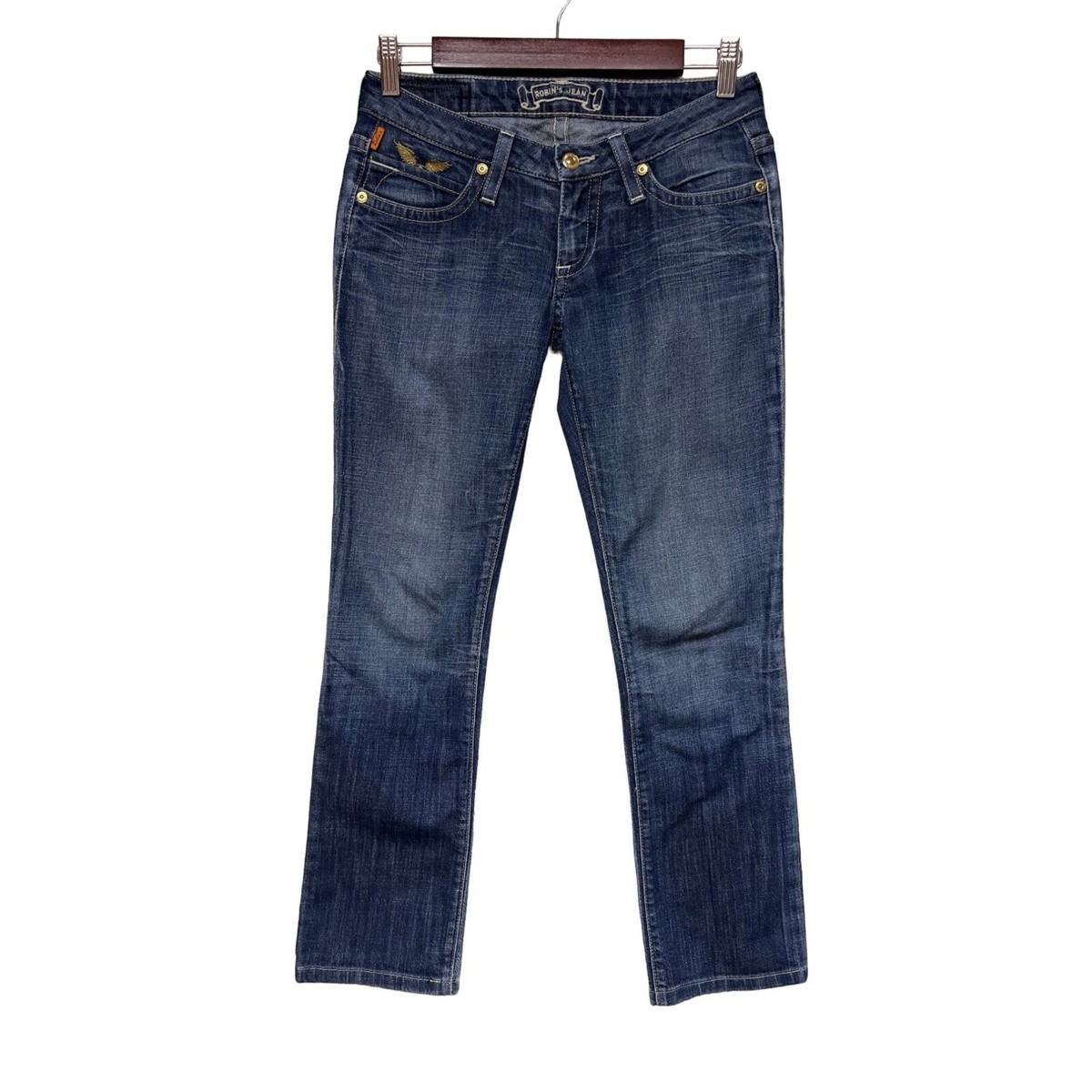 Robin's Jeans Super Marilyn Wings Straight Denim Blue Jeans