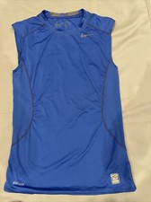 Nike Pro Combat Fitted Tank Top Men’s Size S Blue With Grey Accents Dri Fit