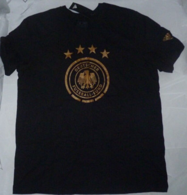 NEW ADIDAS Germany Soccer T Shirt Men L Large  Black    NWT