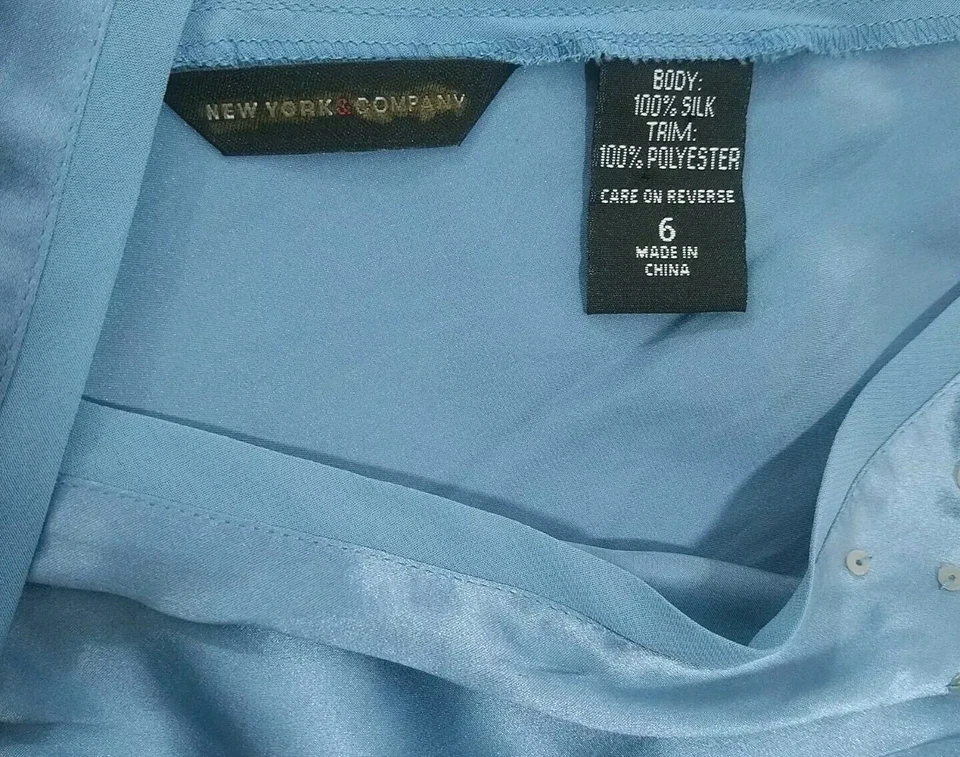 Top y2k New York & Company Lentejuelas Seda Talla 6 Mediano Hada Coqueta Boho Grunge Foto 4 de 4