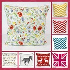 Printed Cushion Covers 18x18'' 100% Cotton Zip Washable Multicolor Cushion Cases