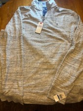 IZOD Saltwater Relaxed Classics NWT Long Sleeve Gray 1/4 Zip Pull Over Size XLT