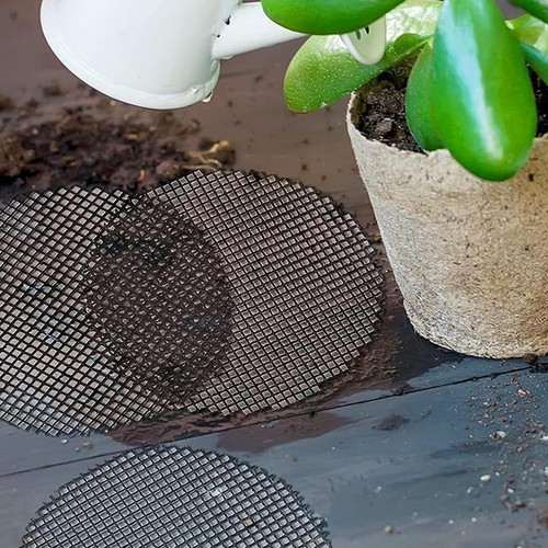 50pcs Flower Pot Hole Mesh Pad Round Bottom Grid Mat Drainage Plant Mesh Pad - Picture 5 of 14
