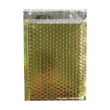 250 #0 Glamor Metallic Gold Poly Bubble Mailers Envelopes Bags 6x10 DVD Wide CD