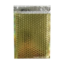 250 #0 Glamor Metallic Gold Poly Bubble Mailers Envelopes Bags 6x10 DVD Wide CD