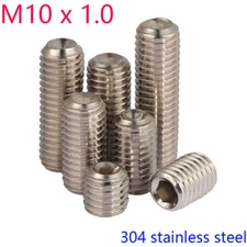 M10 x 1.0mm FINE PITCH Grub screws socket SET screws 304 stainless steel DIN 913