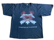 Vintage 80s 1987 Metallica Original Master of Puppets Tour Black T-shirt
