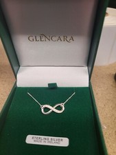 Glencara Silver Diamond Infinity Necklace
