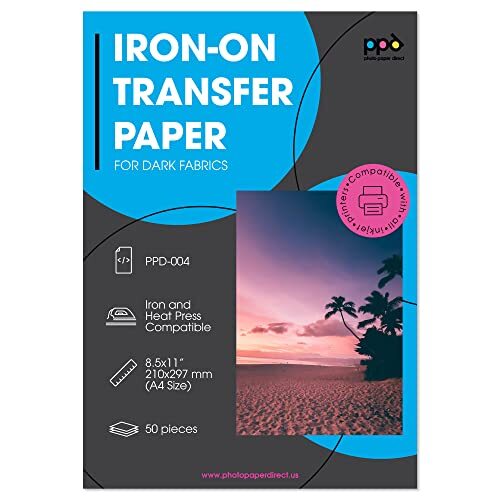 PPD A4 50 Fogli Di Carta Trasferibile Termoadesiva Professionale Inkjet - (f1h)
